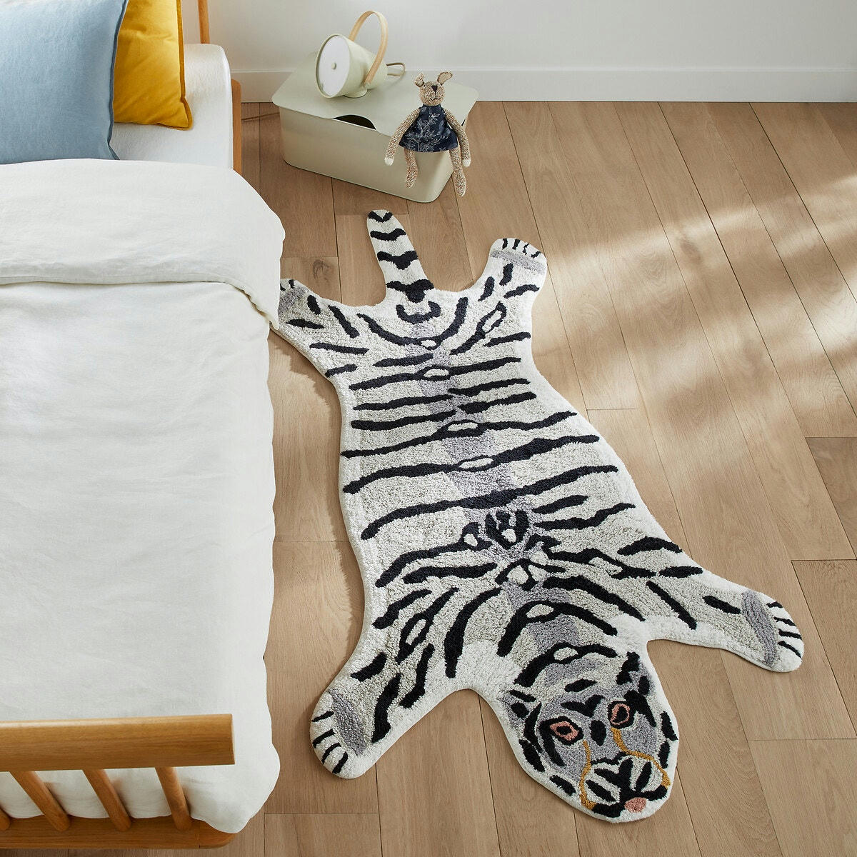 Tapis enfant tigre blanc coton bio, Ramazan