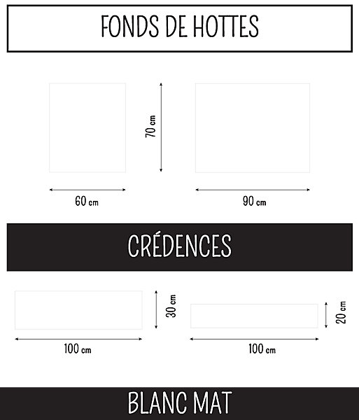 Fond de Hotte Alu Cuisine BLANC MAT 60 cm x 70 cm épaisseur 3 mm Ma Nouvelle Décoration