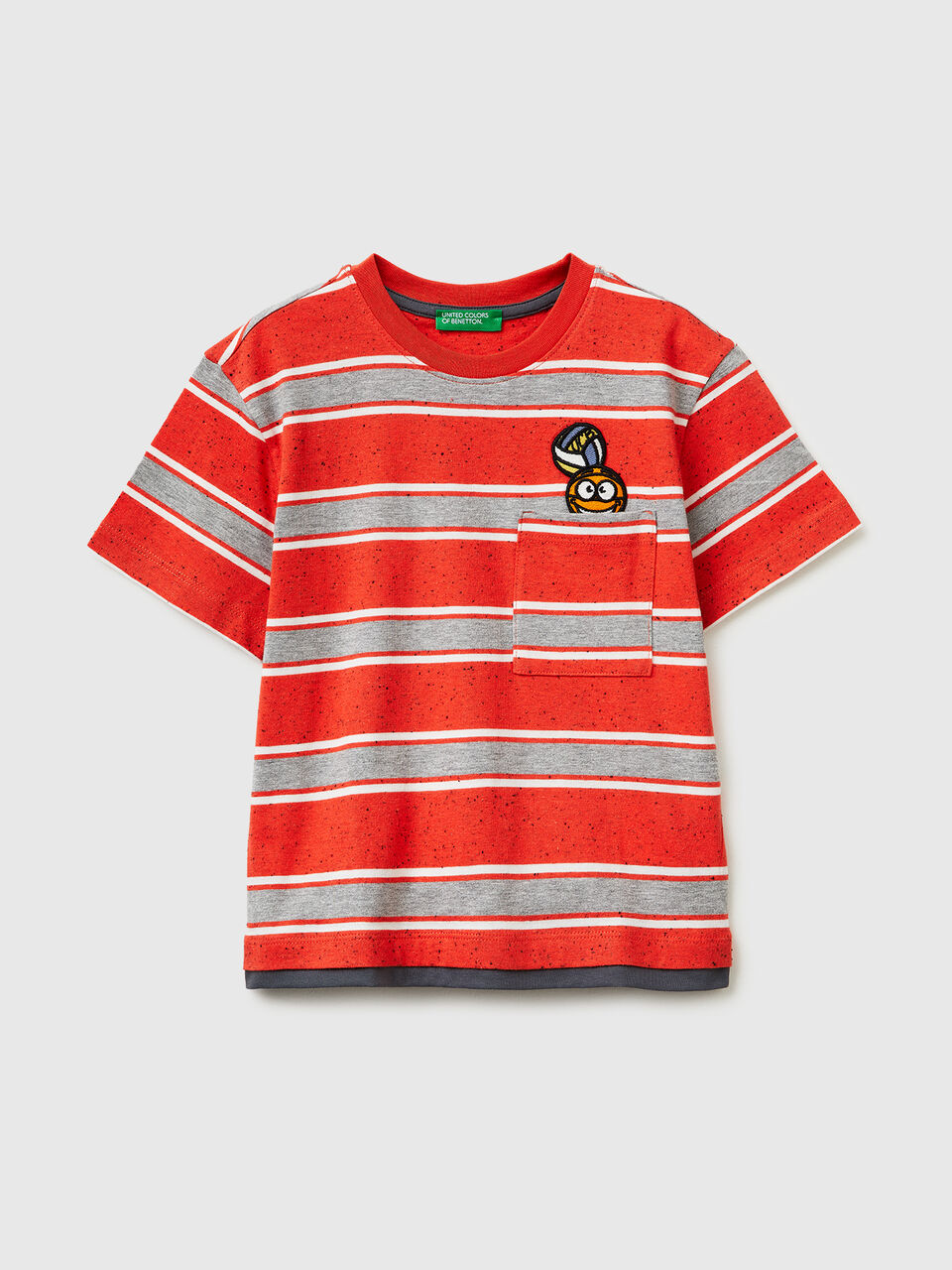 Striped T-shirt with patch