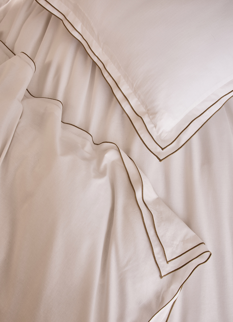 HOUSSE DE COUETTE COTON RECYCLÉ BOURDON CONTRASTÉ BLANC/BRONZE