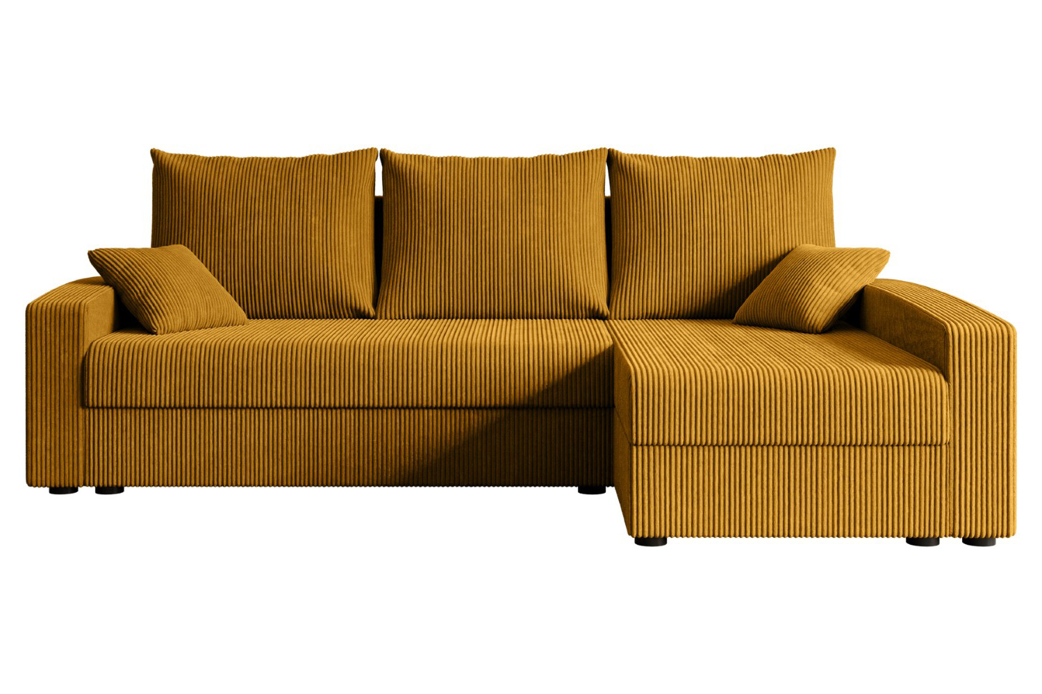 Narożnik z funkcją spania i pojemnikiem ALESIA-L 231x140x90 cm Żółty