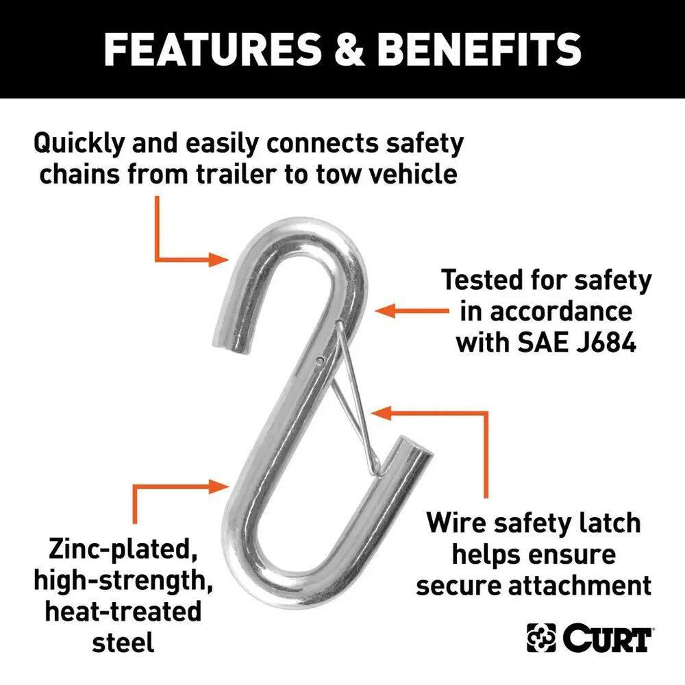 CURT Certified 13/32-in Safety Latch S-Hook (3,500-lb)