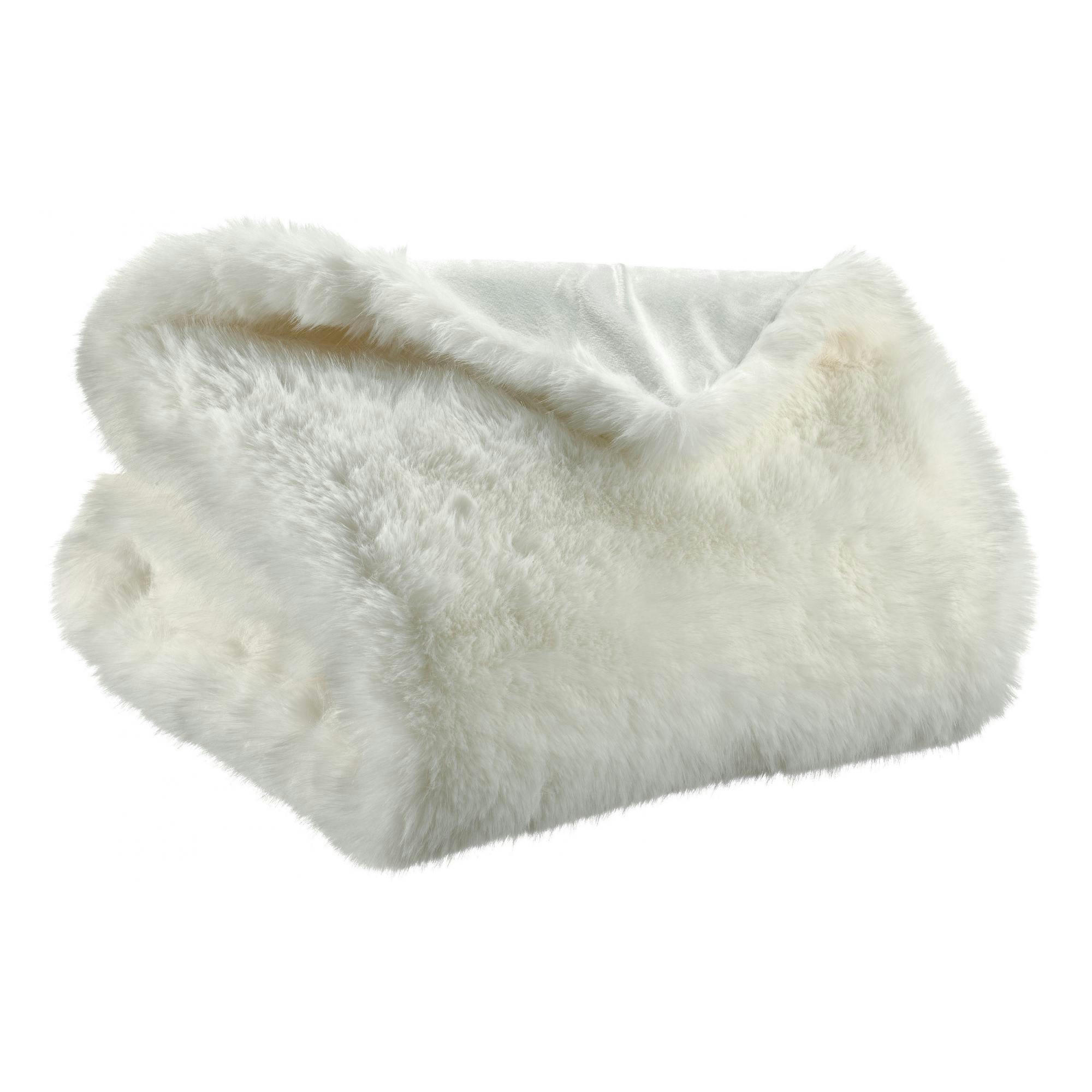 NOLAN - Plaid recyclé  en coton recycle neige 130 x 170