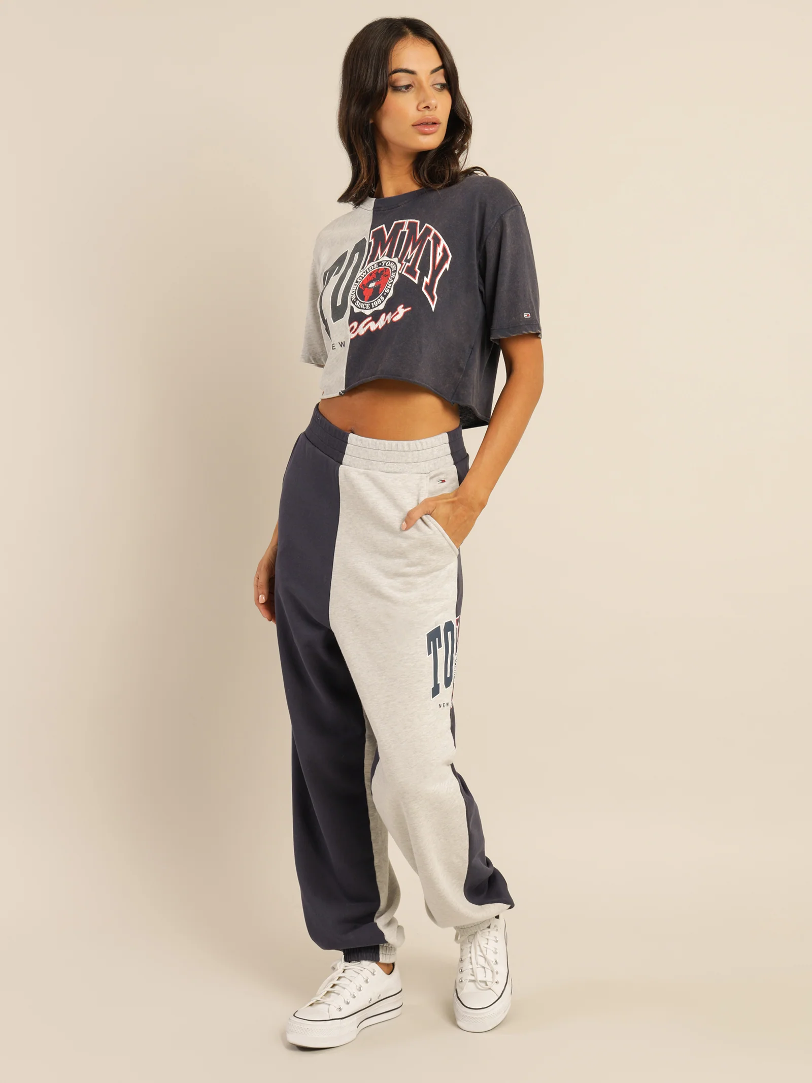 College Splicing Sweatpants