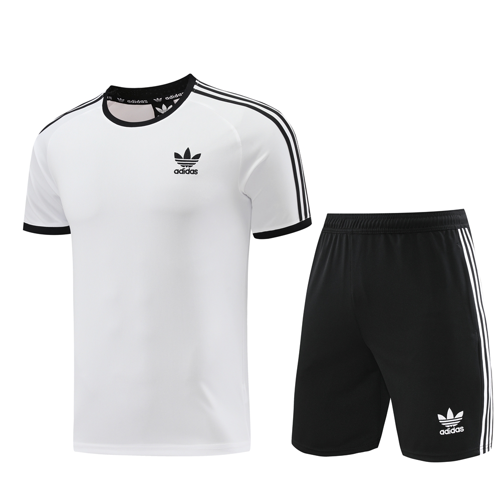 Adidas Short Sleeve Training Jersey Set - AD07- White/Black