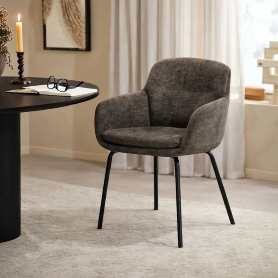 2x Eetkamerstoel Livia - Donkerbruin