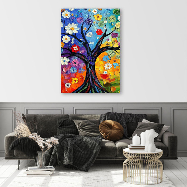 Feeby Obraz na płótnie, Kolorowe Drzewo Życia 40x60