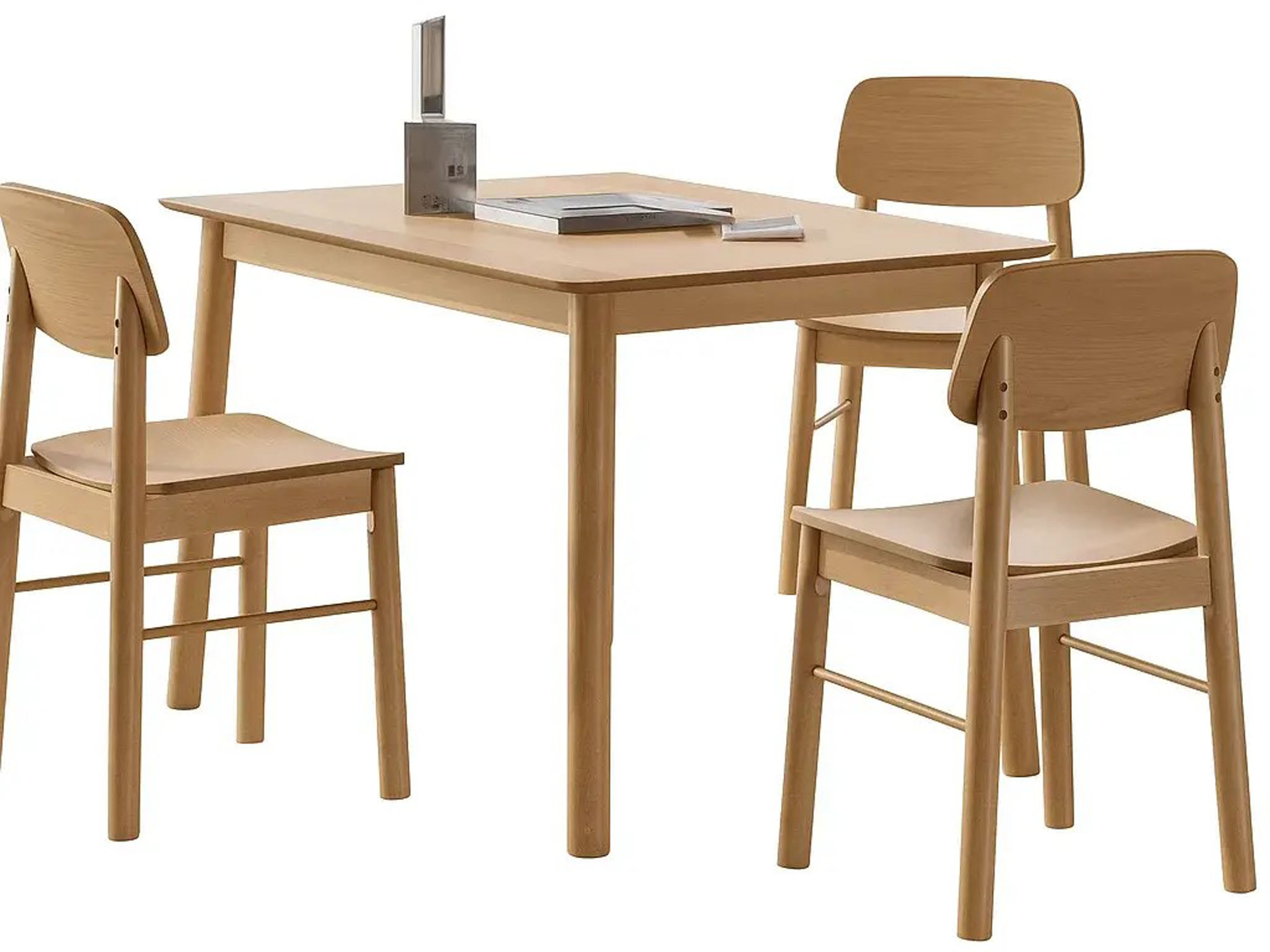 Komplet stół i 4 krzesła Hikari 120x80, drewno kauczukowe