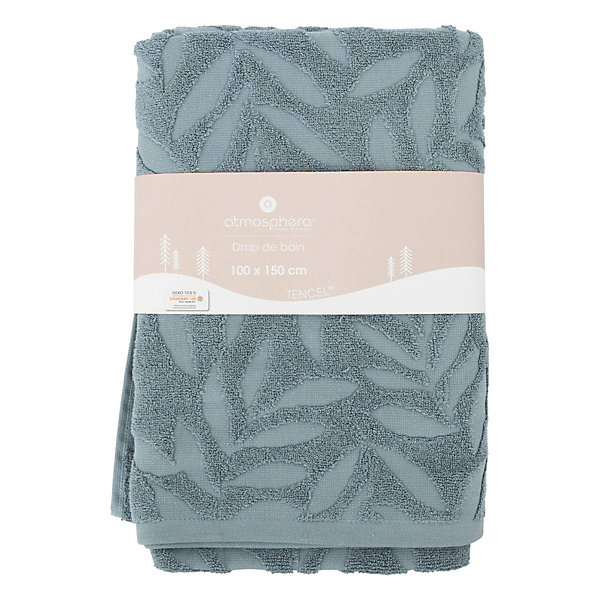Drap de bain Cisel - coton - bleu - 100x150 cm - Atmosphera