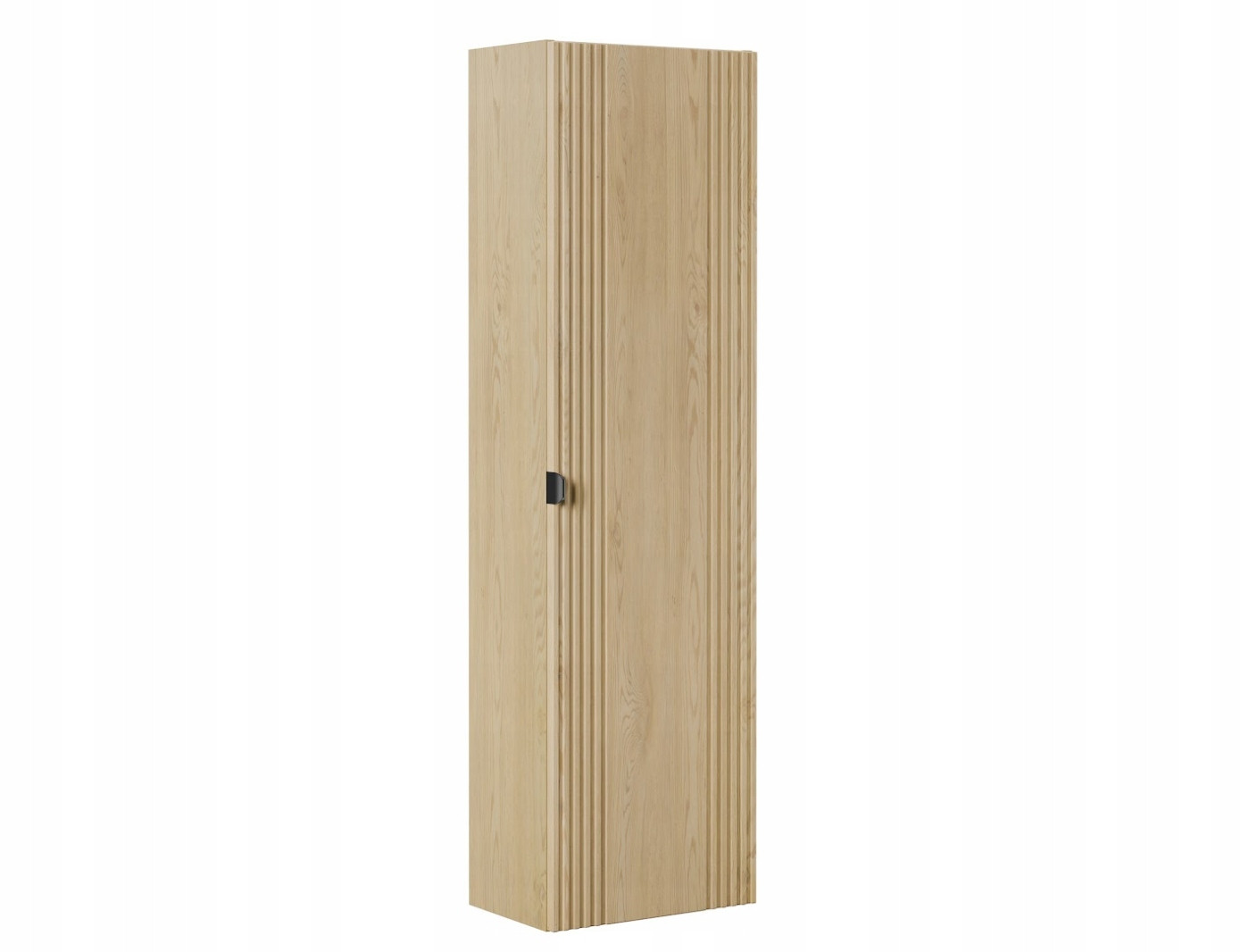 Słupek OVALIA 140 cm Dąb Cremona ryflowany front czarne uchwyty nowoczesny