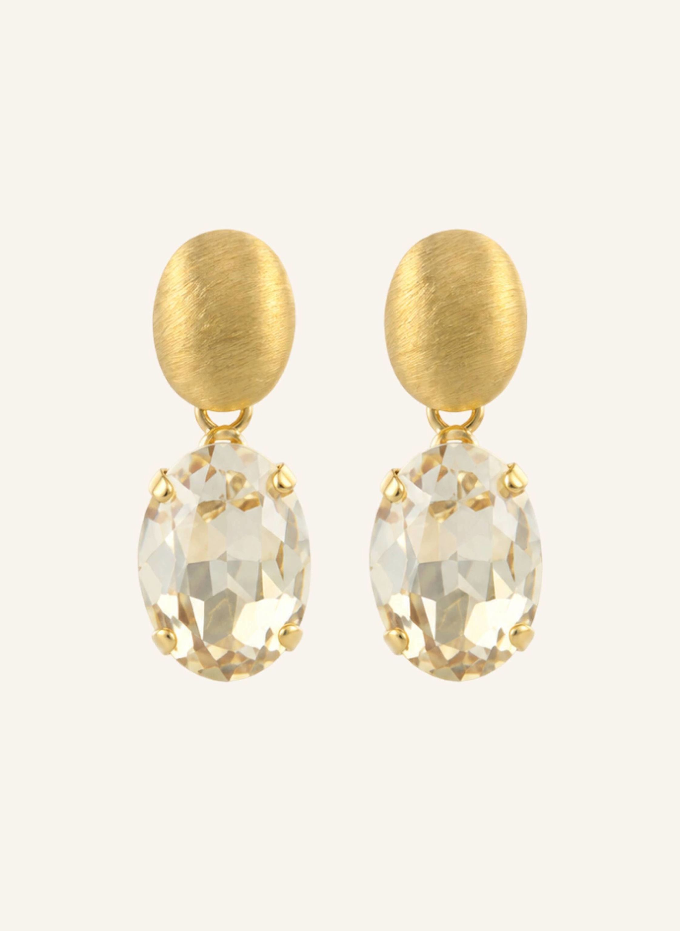 LOTT.gioielli Ohrhänger DAAN CE SW OVAL STRASS PENDANT M GOLDEN SHADOW by GLAMBOU