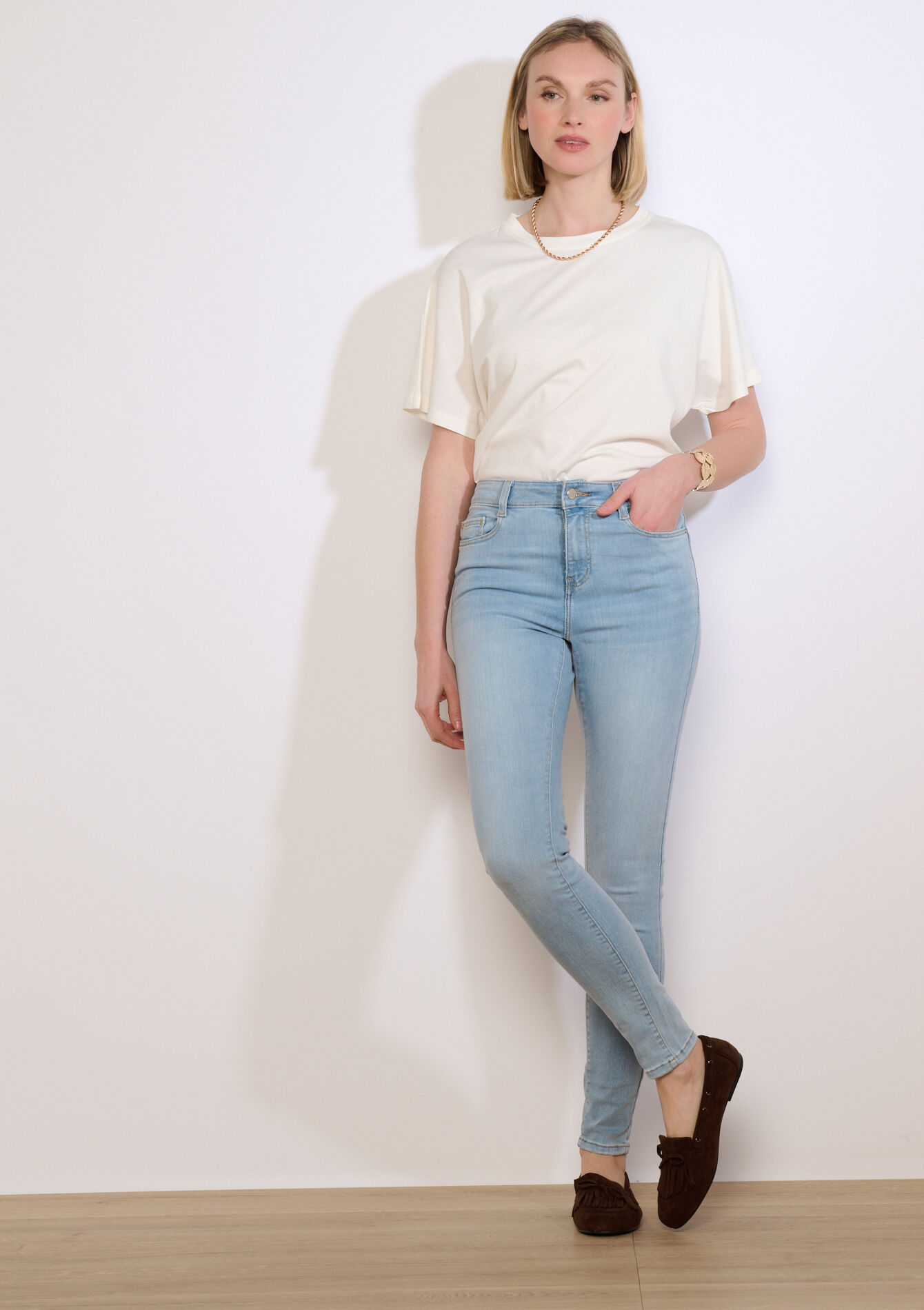 Skinny jeans met hoge taille