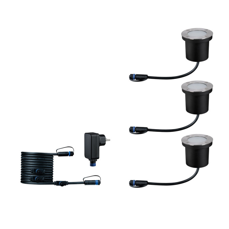 Spot extérieur à encastrer LED Plug & Shine RGB 3,7 W 3 pièces PAULMANN