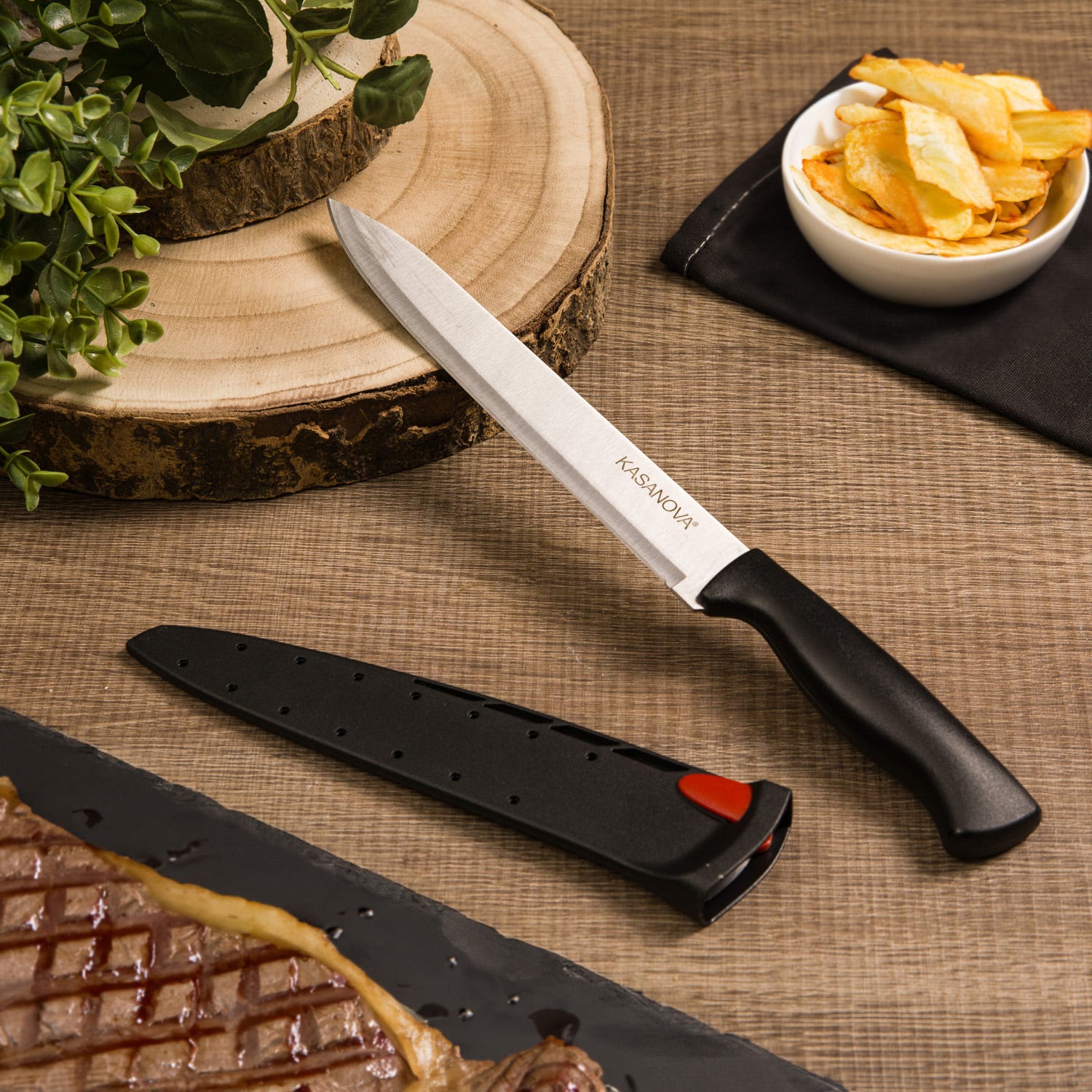 Coltello slicer con affilatore Sharpy