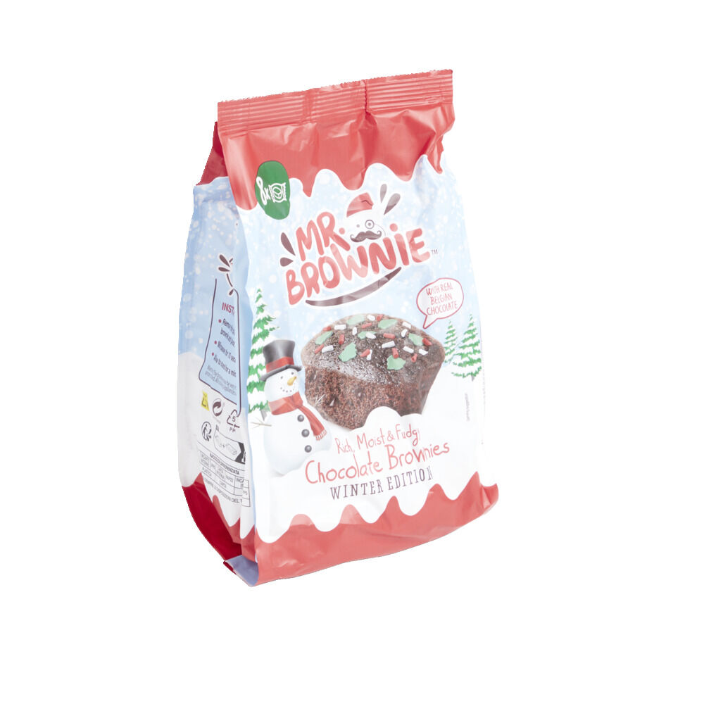 Gâteau brownie chocolat belge No&euml;l sachet individuel 200gr