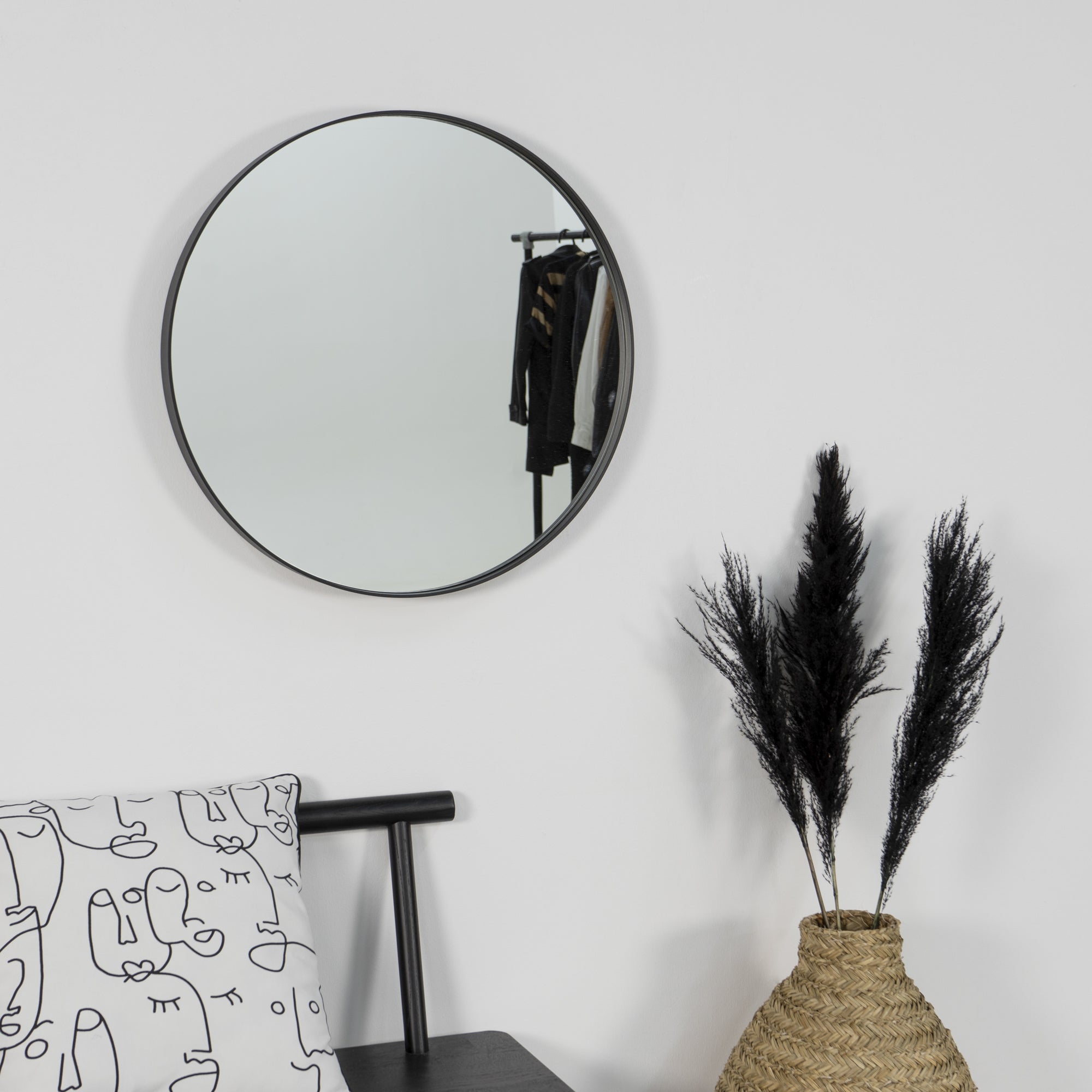 Spinder Design Donna Spiegel Ø 60 cm - Zwart