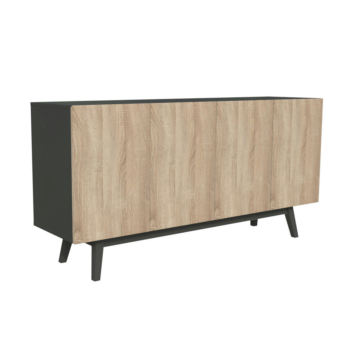 - Buffet 4 portes 2 tiroirs intérieurs blanc