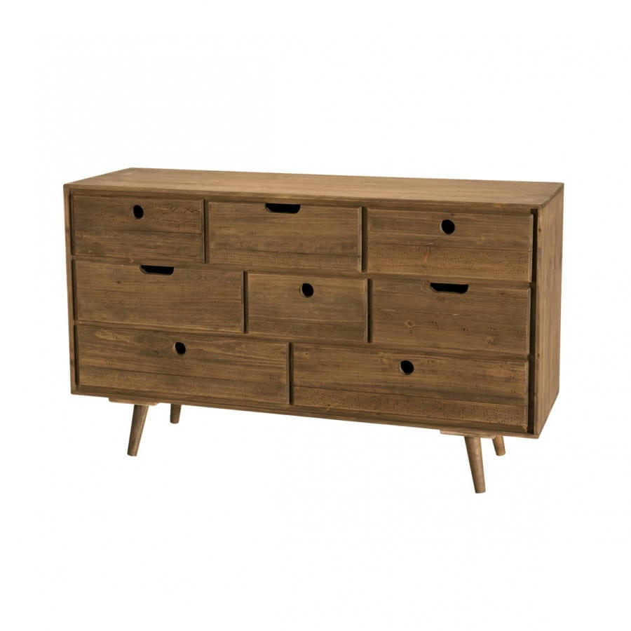 ANDREW - Commode 8 tiroirs en sapin