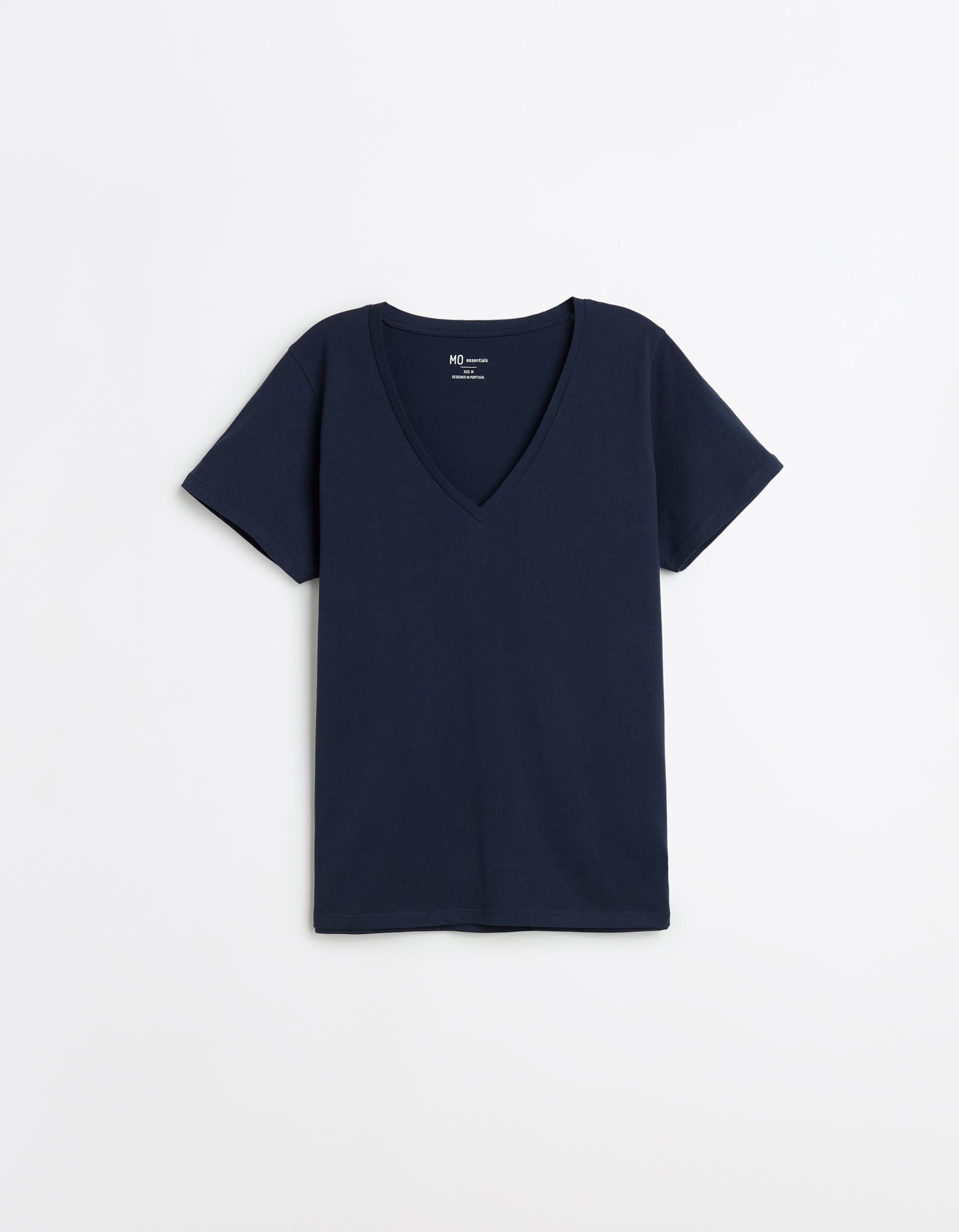 T-shirt Decote em V, Mulher, Azul Escuro