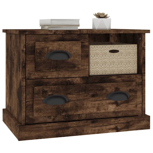NNEVL Bedside Cabinet Smoked Oak 60x39x45 cm