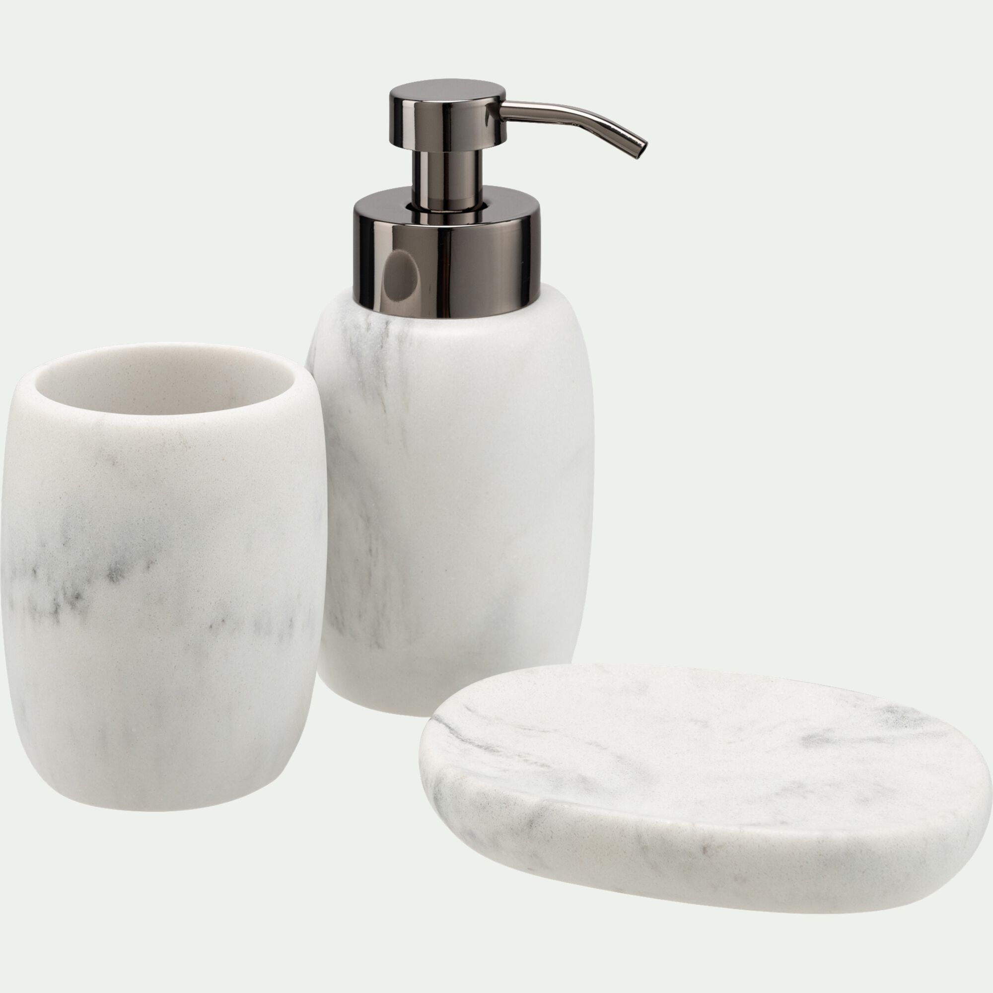 PARROS - Set de salle de bain en polyrésine - blanc