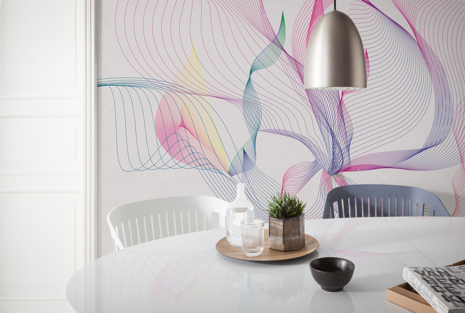 Sanders & Sanders fotobehang kunst multicolor op wit - 400 x 250 cm - 611951