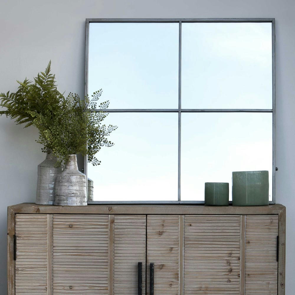 PALACE - Miroir verrière en métal 80x80cm