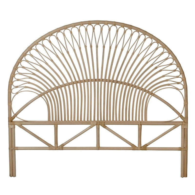 - Tête de lit arrondie en rotin 160 cm