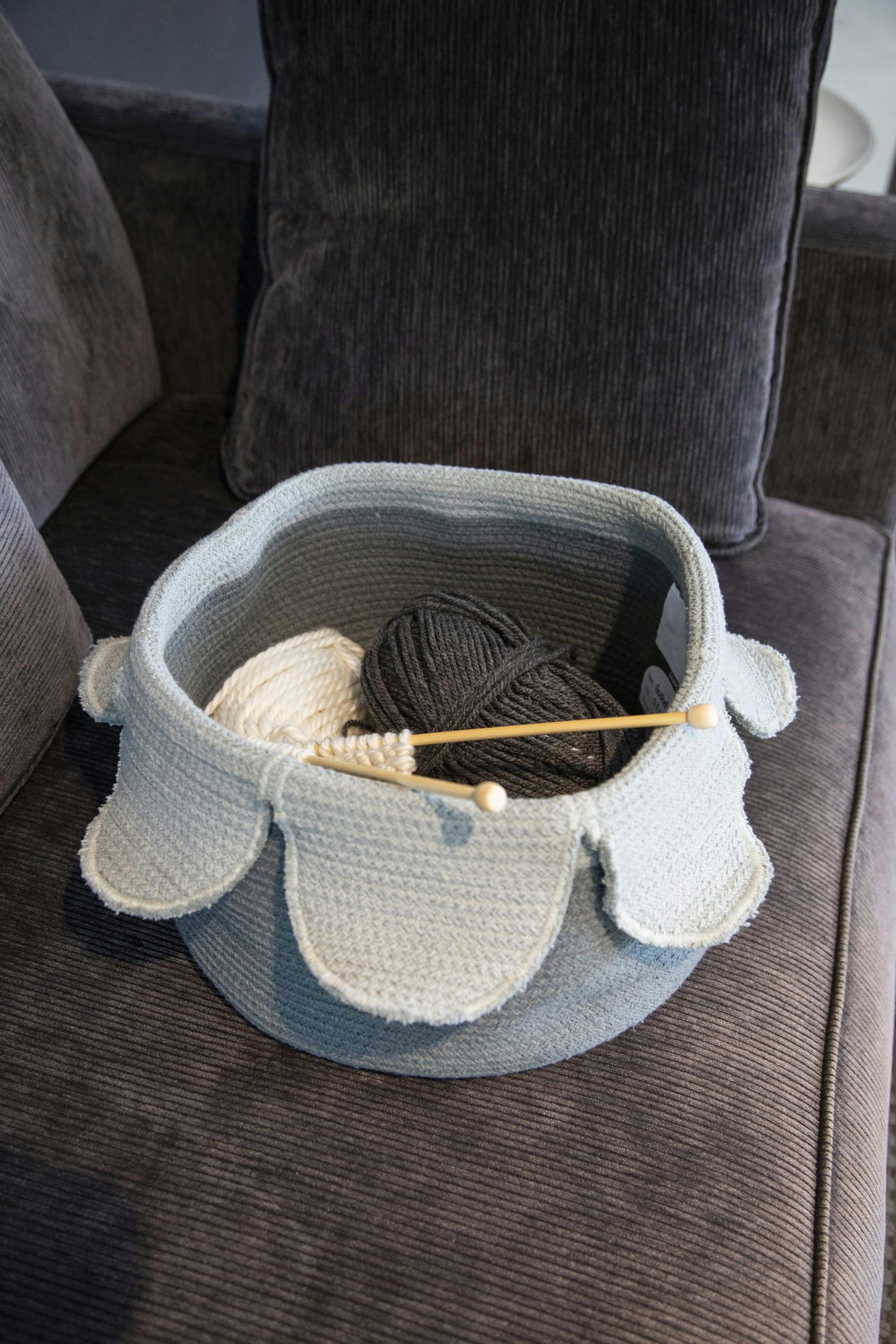 ENGLISH GARDENS - Corbeille pétales coton vert 20xØ33