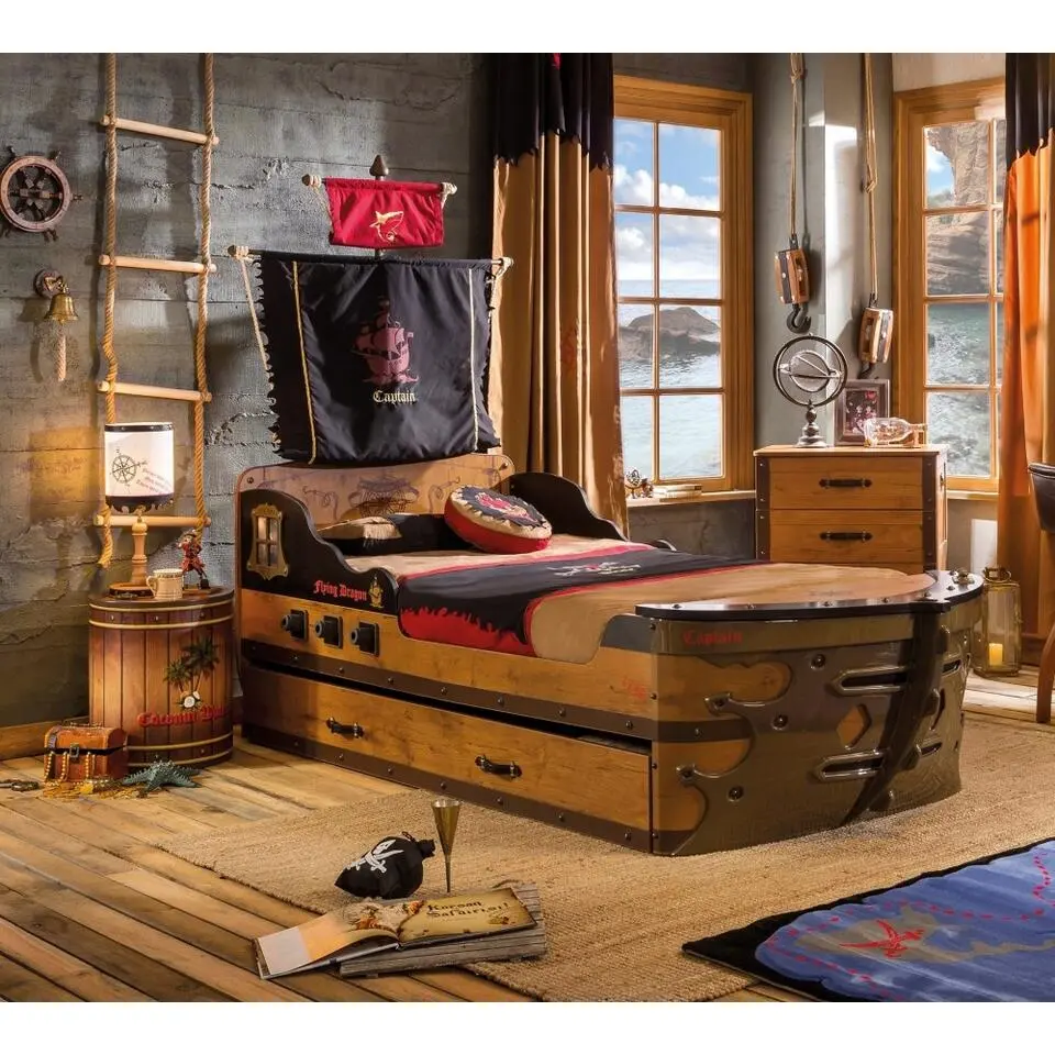 Black Pirate nachtkastje ton piratenkamer