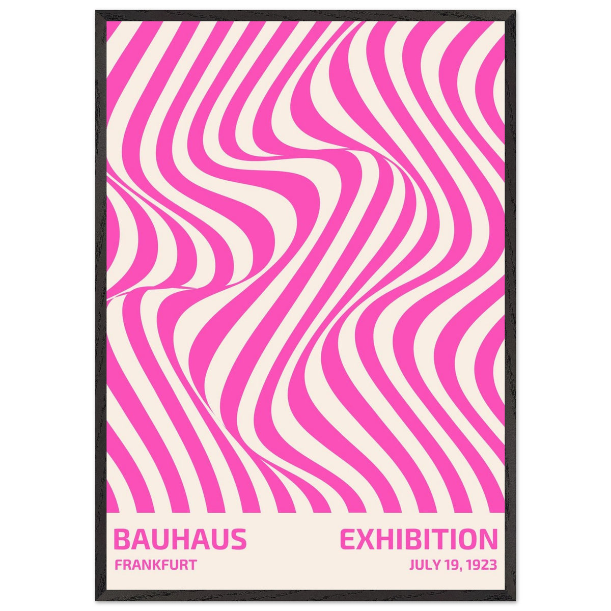 Artfulprints Poster met Lijst Bauhaus - Exhibition Frankfurt pink  - 70x100 cm - Roze