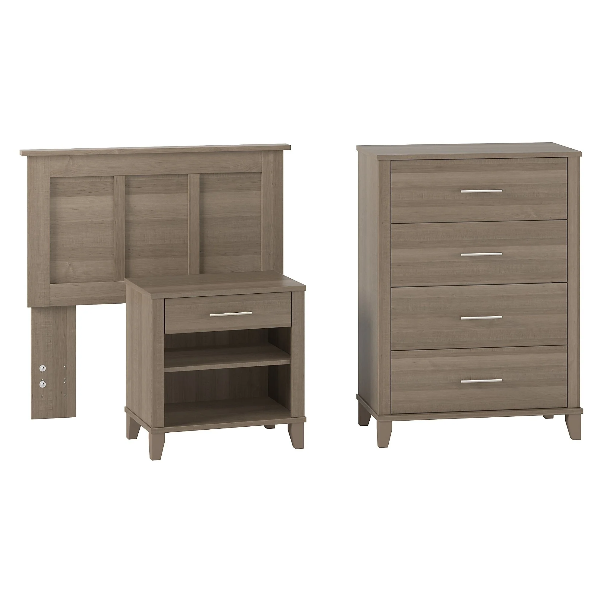 Somerset Twin Size Headboard, Chest of Drawers and Nightstand