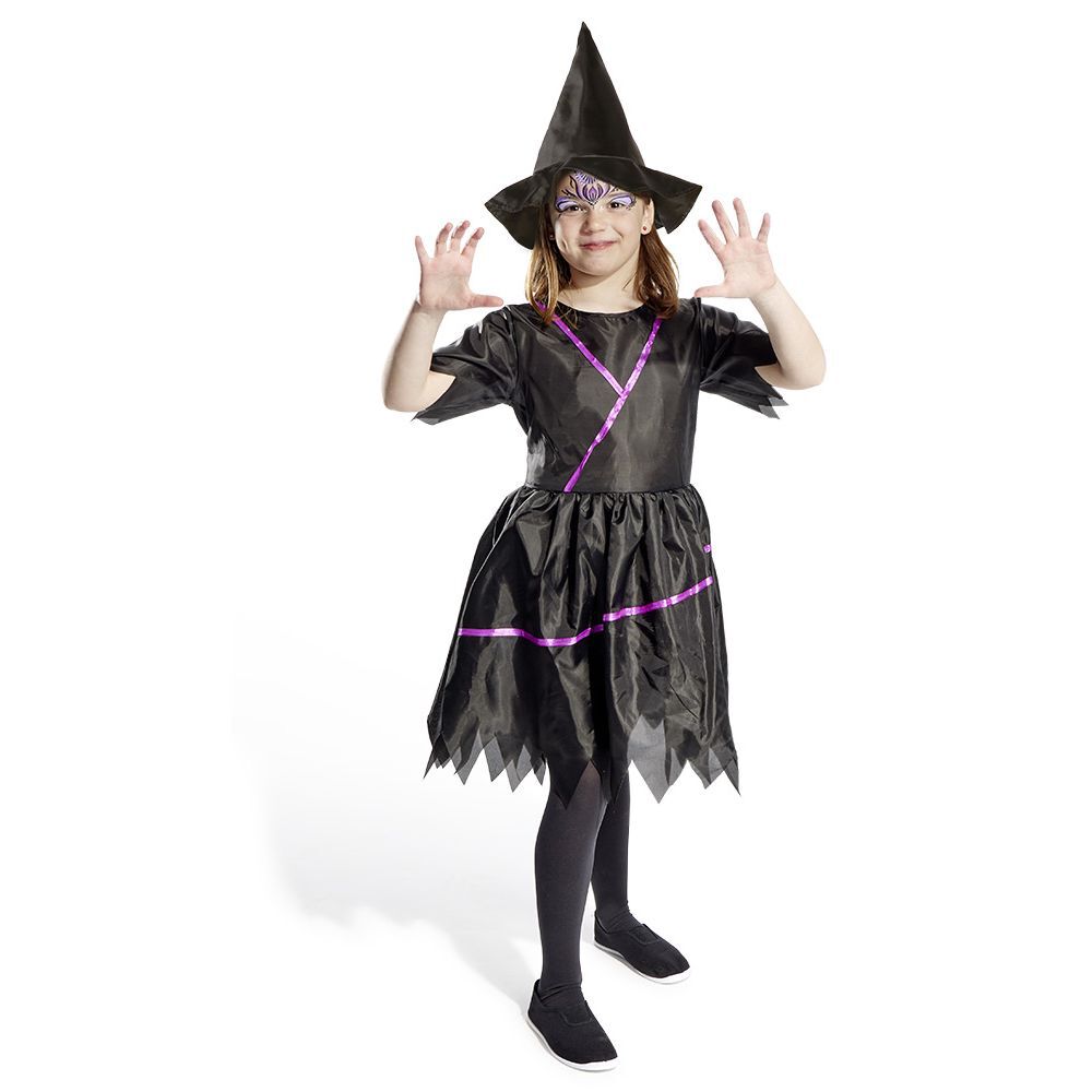 Déguisement enfant Halloween sorcière robe chapeau 4/6ans