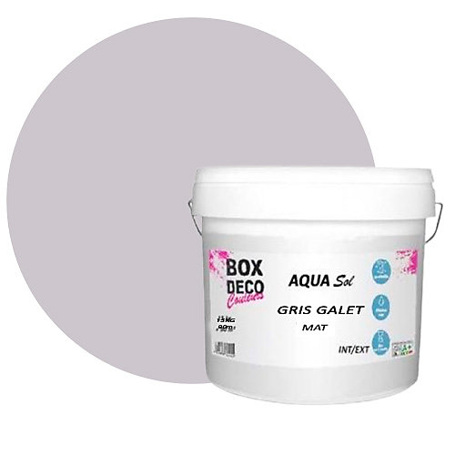 Gris Galet Peinture Sol exterieur/interieur acrylique haute resistance aspect mat Aqua Sol Gris galet- 15Kg