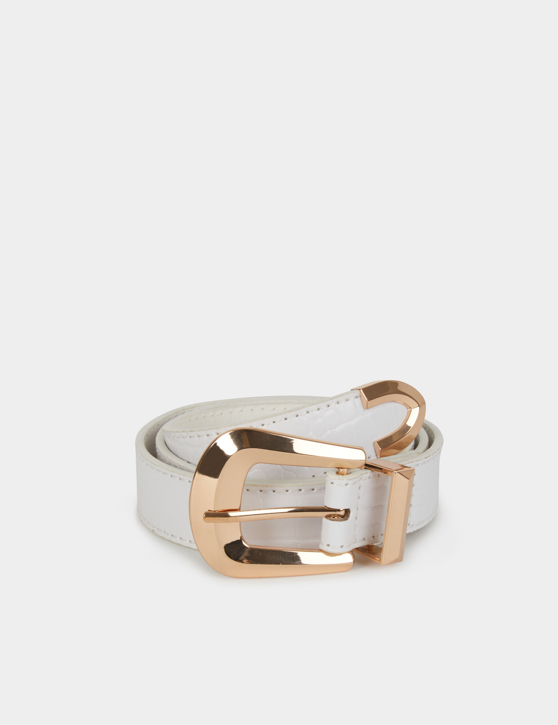 Belt Croc Effect White Women