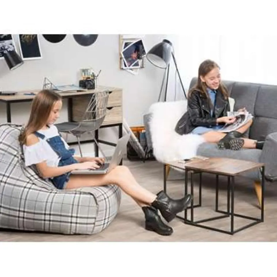 Beliani Zitzak DROP LINEN - Grijs polyester