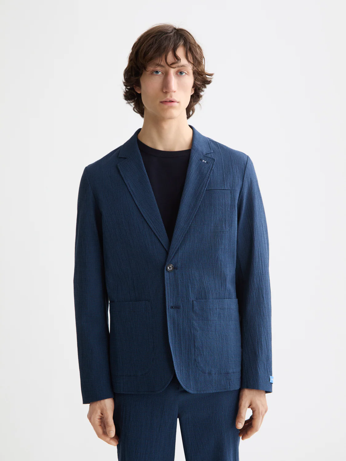 Regular-Fit Unconstructed Cotton-Blend Seersucker Blazer