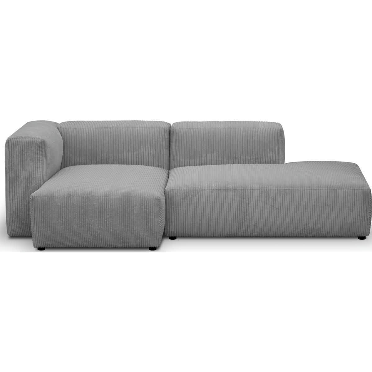 MODULO NEW - Canapé modulable angle gauche 3/4 places en velours côtelé gris