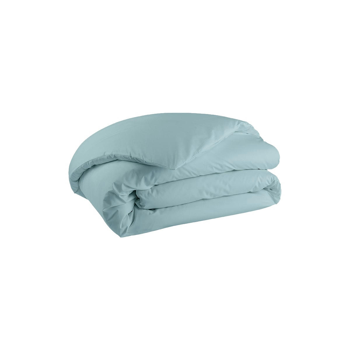 PREMIERE - Parure de lit en percale de coton bleu glacier 240x220