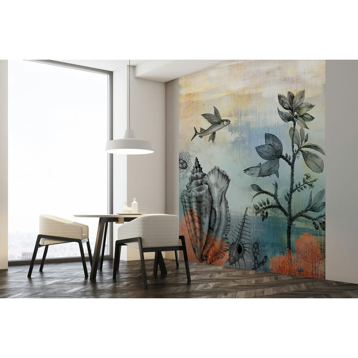 NAUTILUS - Papier peint panoramique en Papier Bleu  240x270