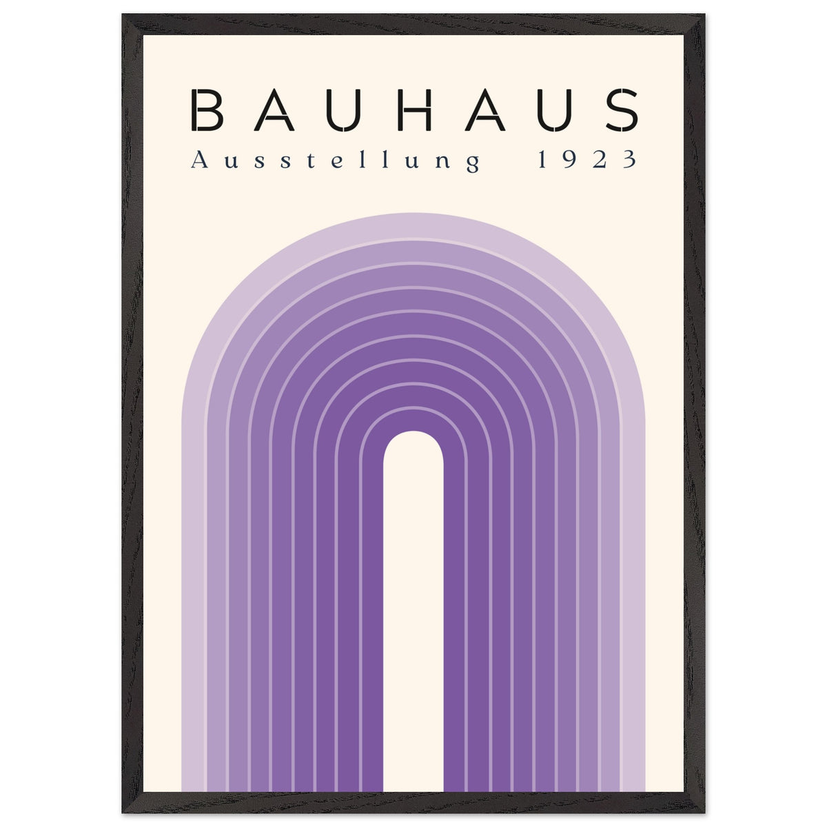 Artfulprints Poster met Lijst Bauhaus - Purple rainbow  - 50x70 cm - Paars