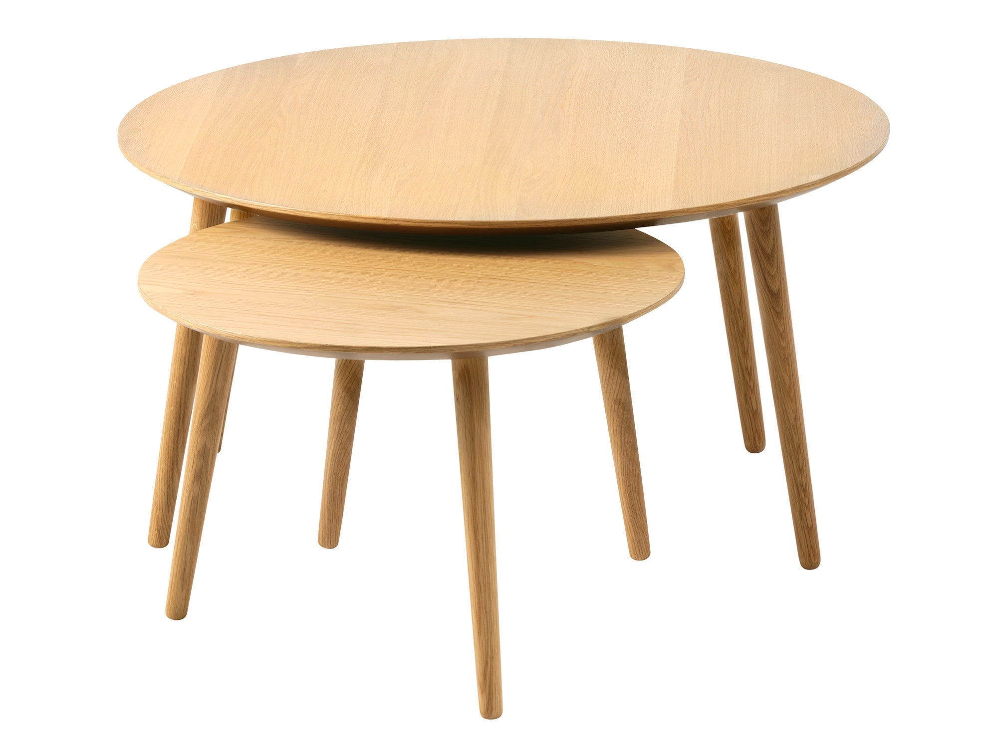 Albany Salontafel - ø88cm ø58cm - Eiken - Set van 2
