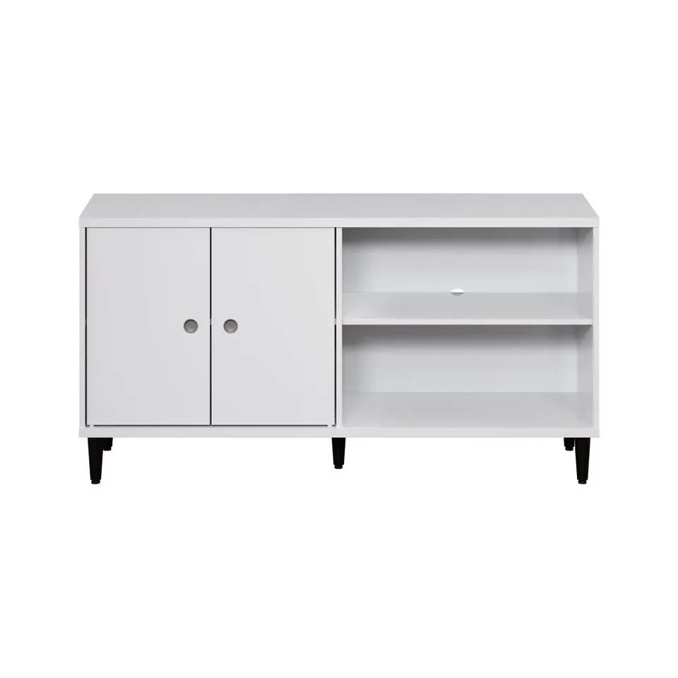 Hioshop Evolution TV-meubel 2 deuren- 2 planken wit- zwart