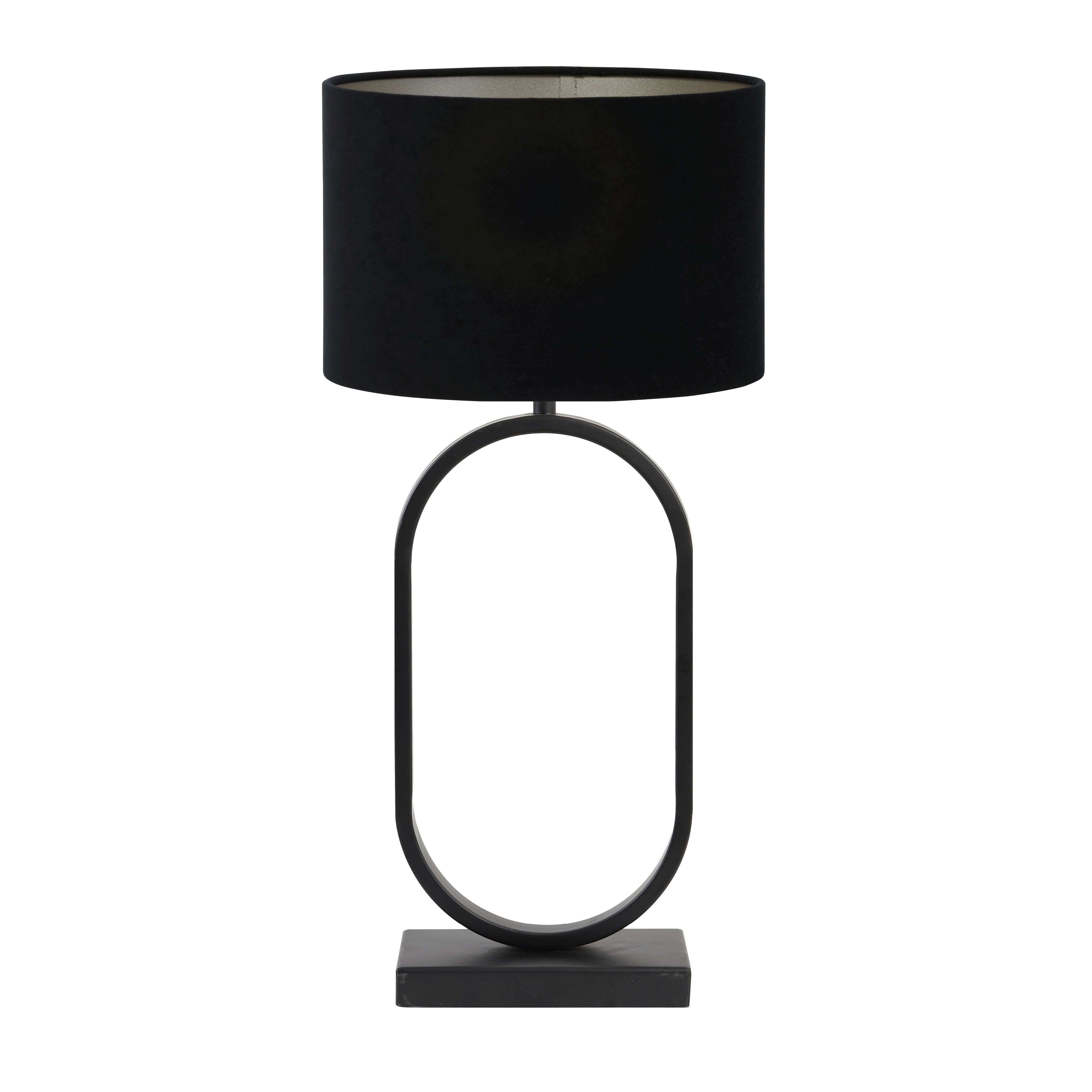 Light & Living tafellamp Jamiri/Velours - zwart, zwart - 30x30x67cm