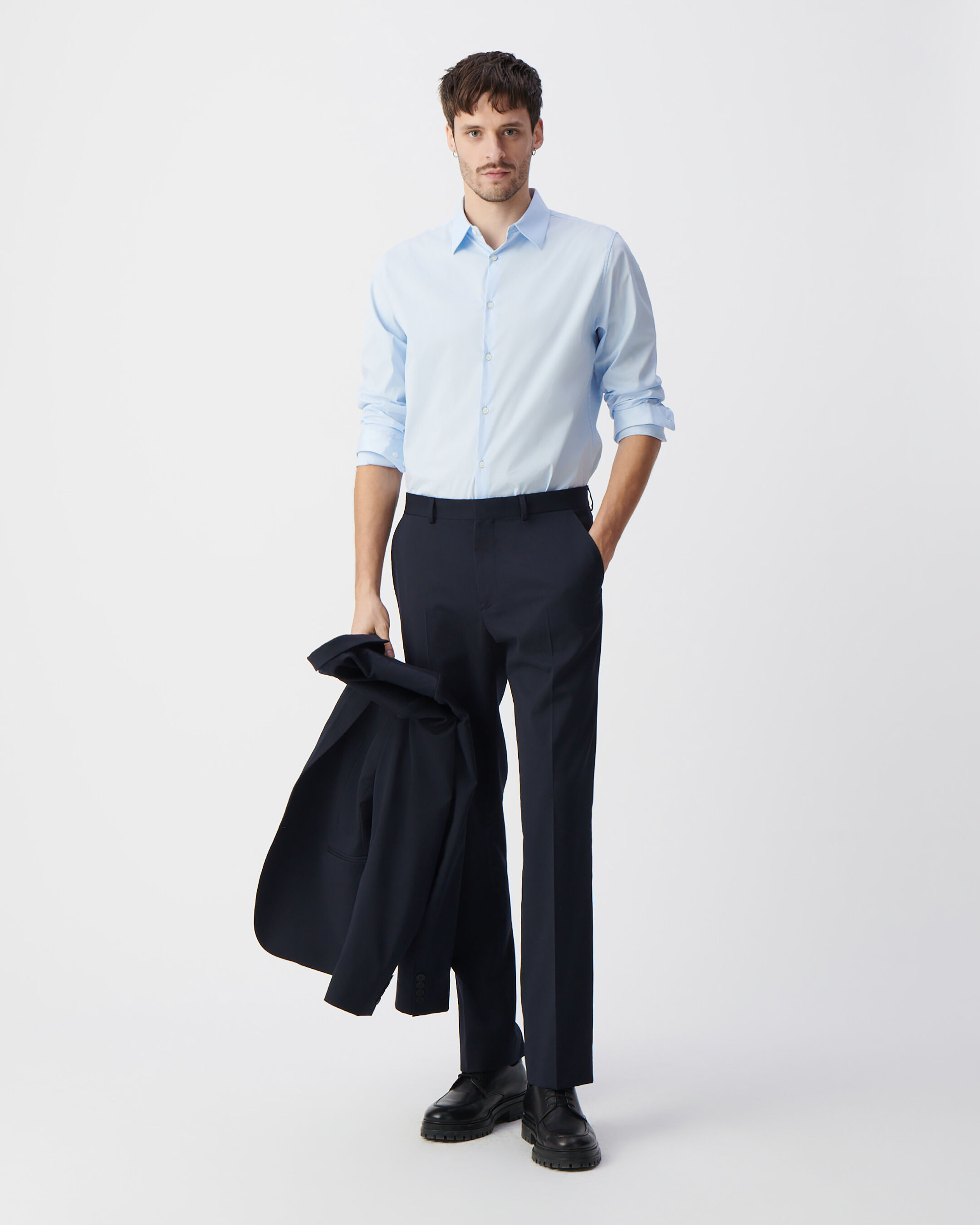 Chemise SLIM blanche en popeline Homme