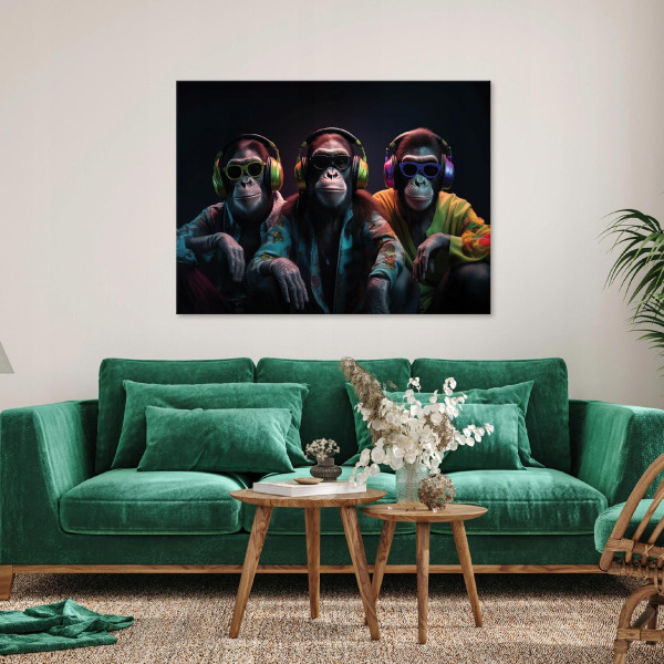 Obraz Małpy Muzyka Abstrakcja Na Płótnie Ścianę Salon 60X40