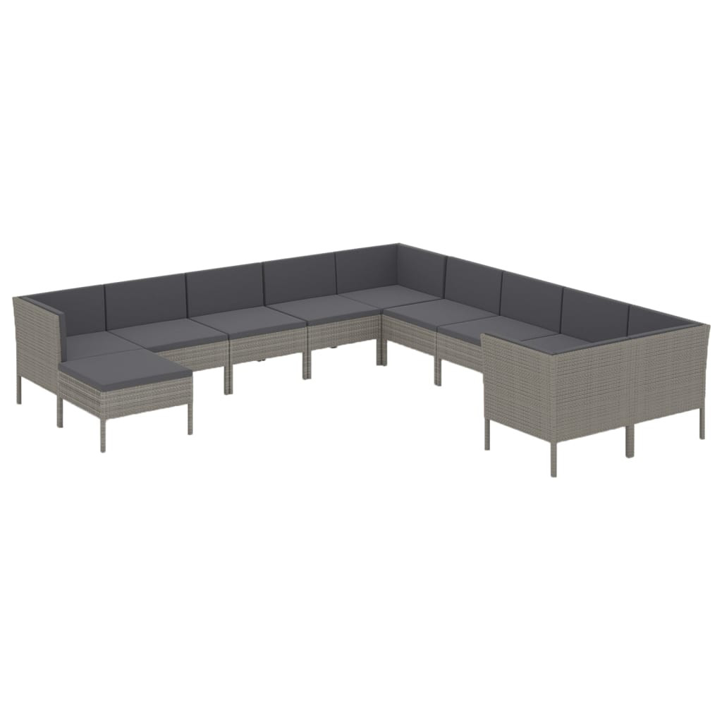 Zestaw wypoczynkowy do ogrodu Szary Technorattan 4x narożna   6x sofa