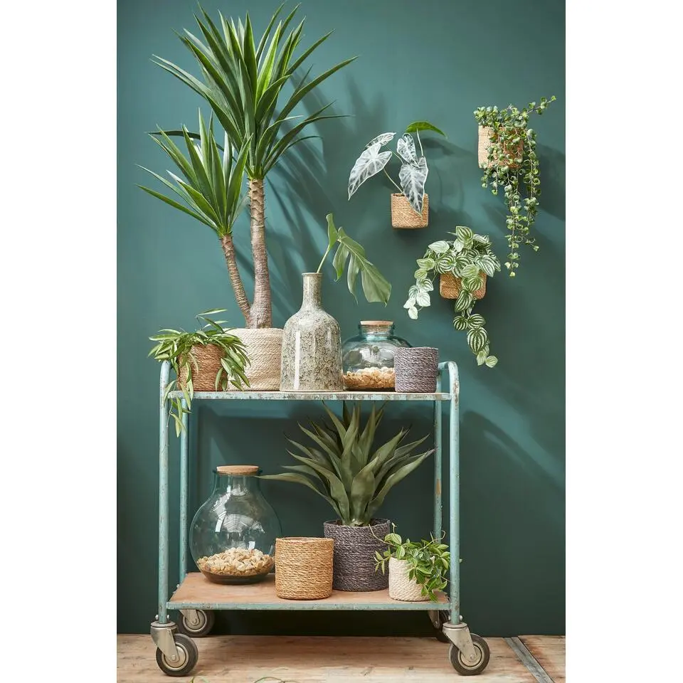 Mica Decorations Atlantic Mand voor Planten Set van 2 - &Oslash;30 cm - Cr&egrave;me