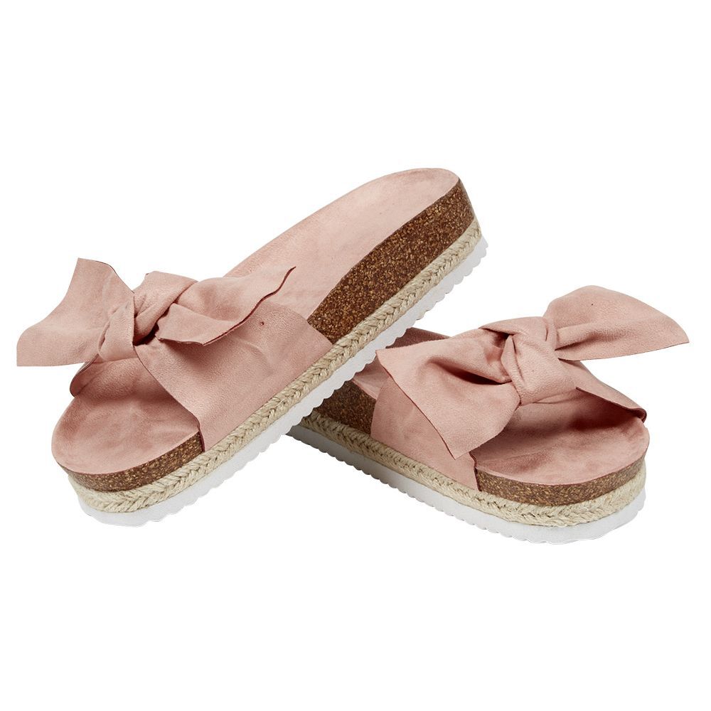 Mules Femme tissu rose avec noeud T36-40