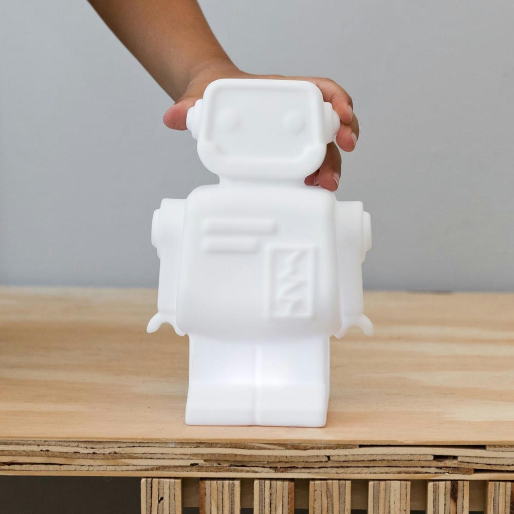 - Veilleuse robot 33cm pvc blanc